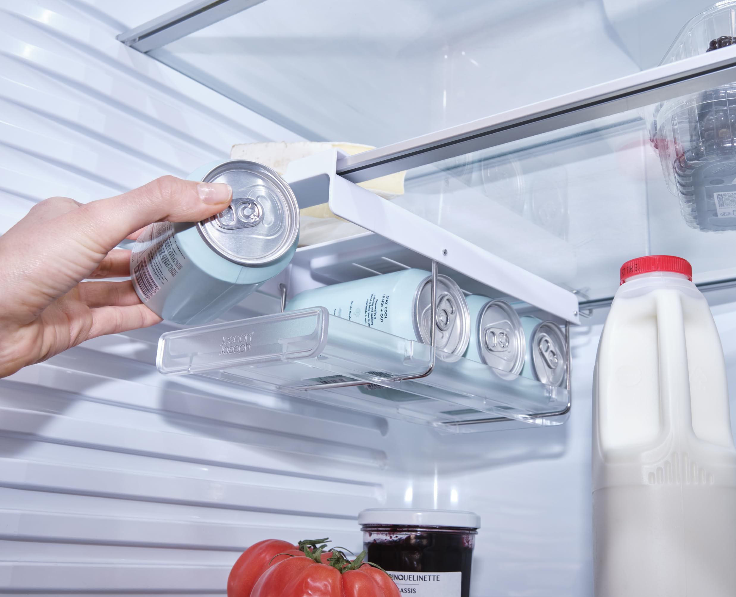 joseph-joseph-fridgestore-rangement-canettes-pliable-sous-tag-re-de-frigo-4-cane image 2