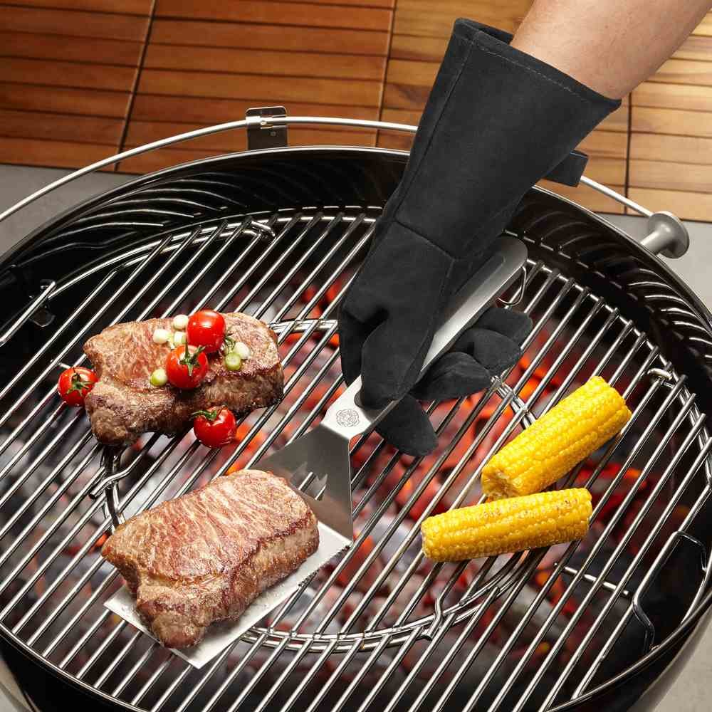 gefu-89246-gant-de-barbecue-en-daim-noir-avec-doublure-coton-34-cm image 2