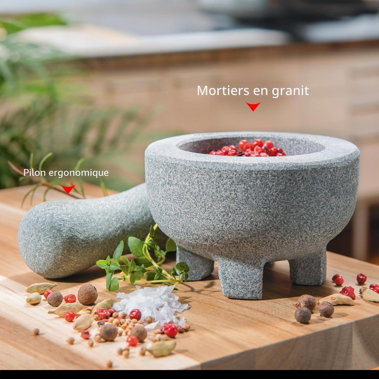gefu-ge35310-crunchy-mortier-avec-pilon-en-granit-massif-gris-10-cm image 2