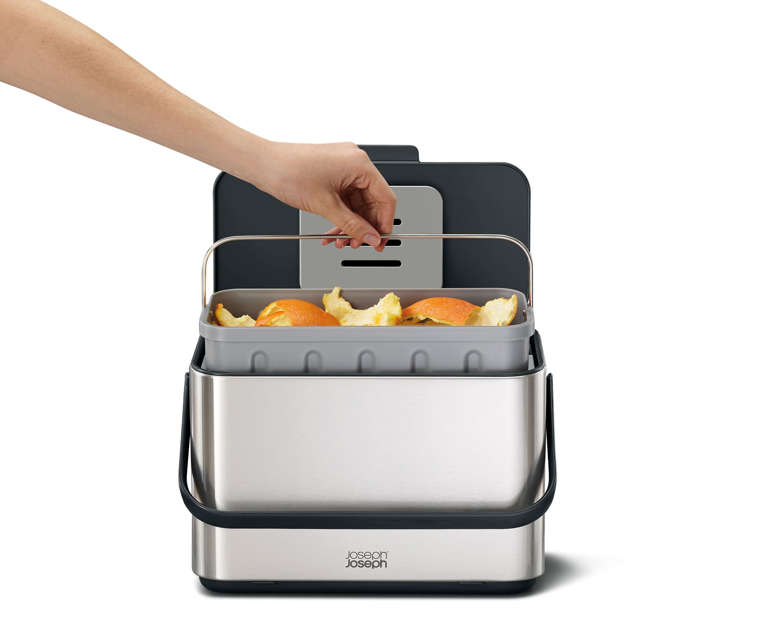 joseph-joseph-collect-poubelle-compost-4-litres-bac-d-chets-alimentaires-inox-av image 3