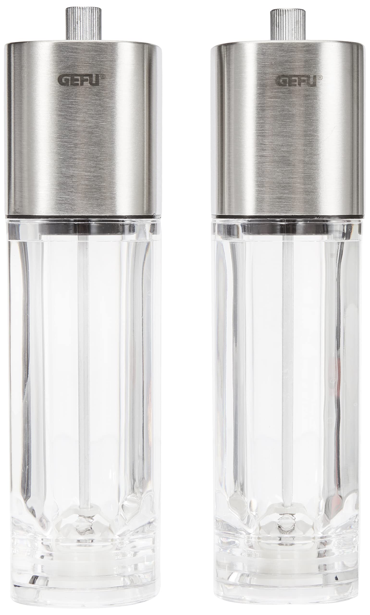 gefu-ge34620-dueto-set-de-2-moulins-poivre-et-sel-en-acier-inoxydable-blanc-mout image 1