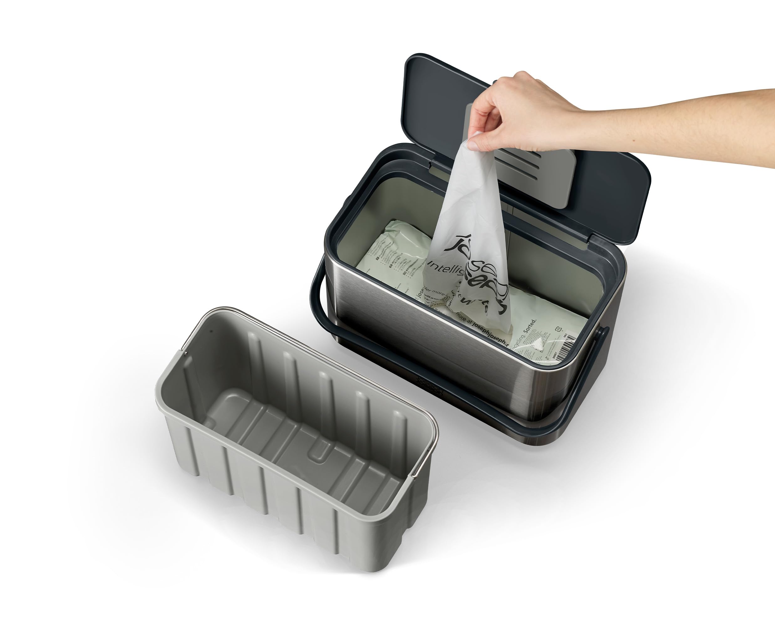 joseph-joseph-collect-poubelle-compost-4-litres-bac-d-chets-alimentaires-inox-av image 4