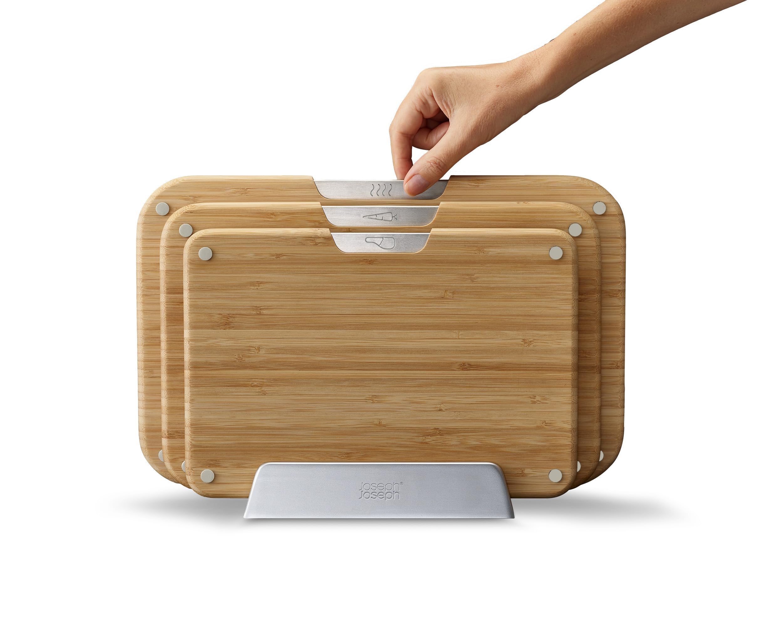 joseph-joseph-nest-set-de-3-planches-d-couper-en-bambou-double-face-pieds-antid- image 2