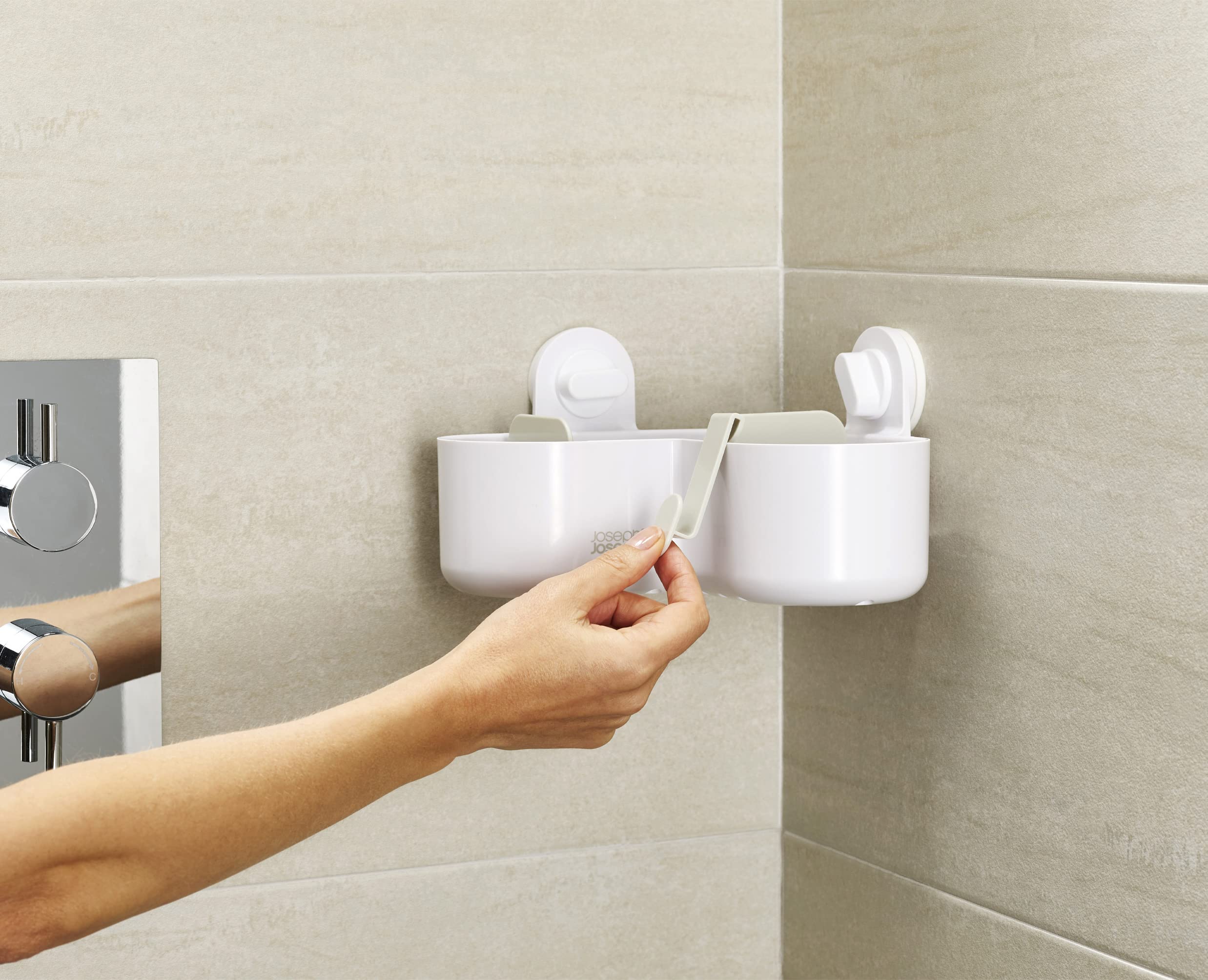 joseph-joseph-duo-organiseur-d-tag-re-de-douche-d-angle-ventouses-rangement-de-s image 4
