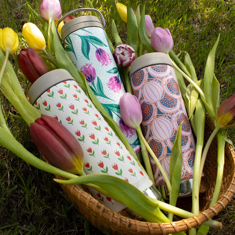 klean-kanteen-tkwide-16-oz-473-ml-gourde-isotherme-avec-caf-cap-red-tulips-acier image 4